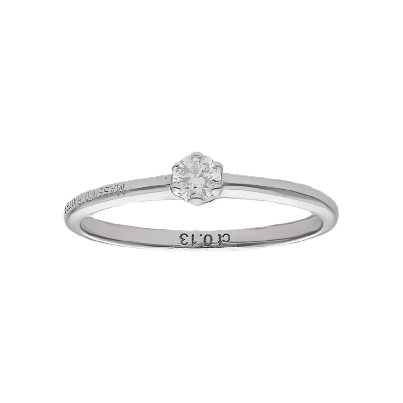 Solitario in oro bianco con diamante 0.13 ct_1