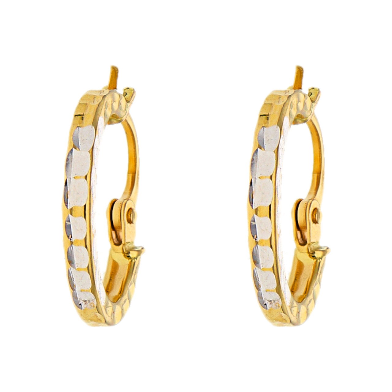 Orecchini cerchietto in oro giallo e bianco_1