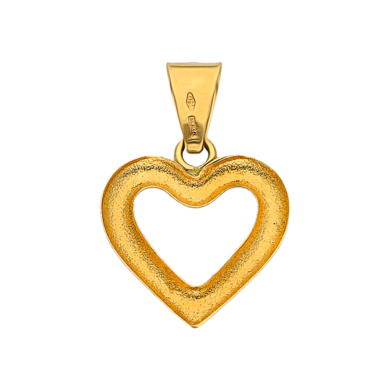 Ciondolo cuore satinato oro giallo_3