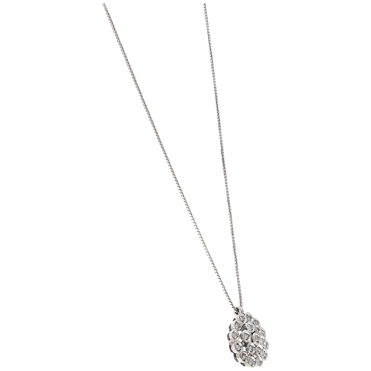 Collana oro bianco con ciondolo fiore di diamanti_2