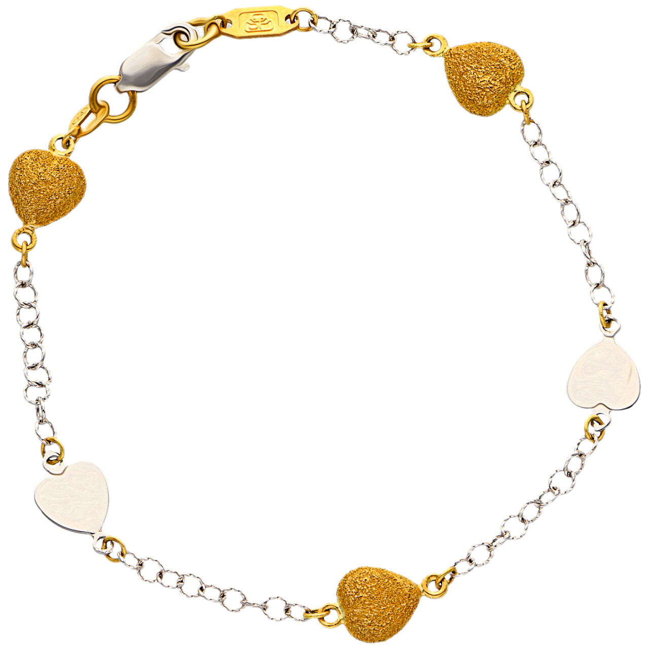 Bracciale due ori con cuoricini_1