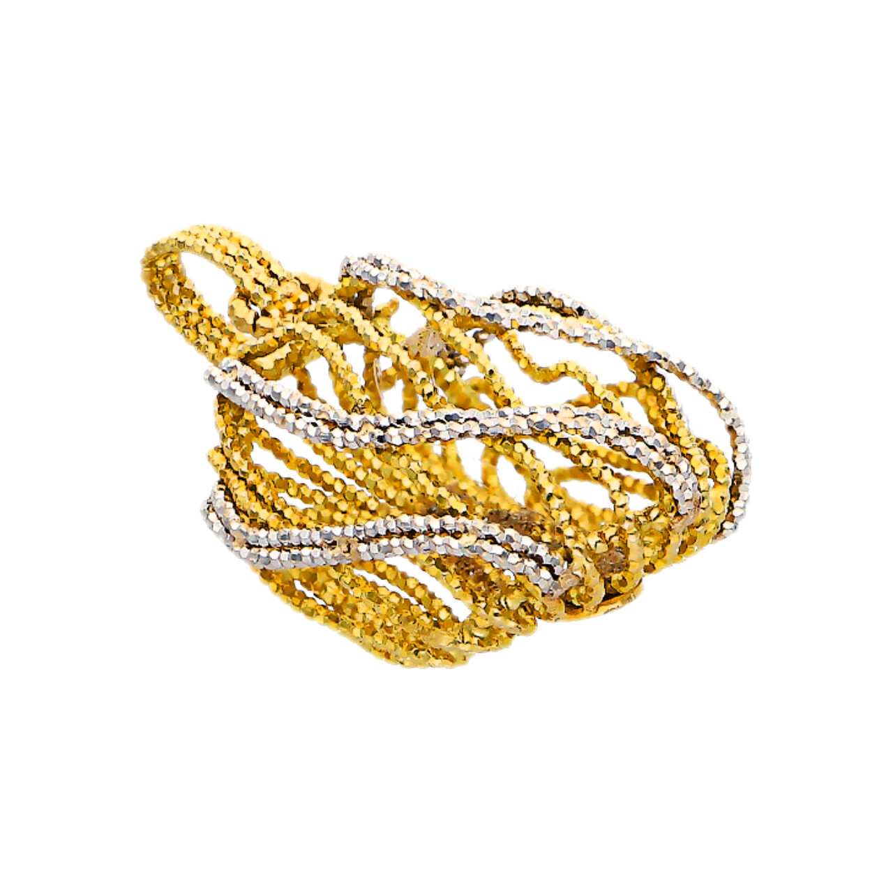 Ciondolo a fili intrecciati in oro giallo e bianco_2