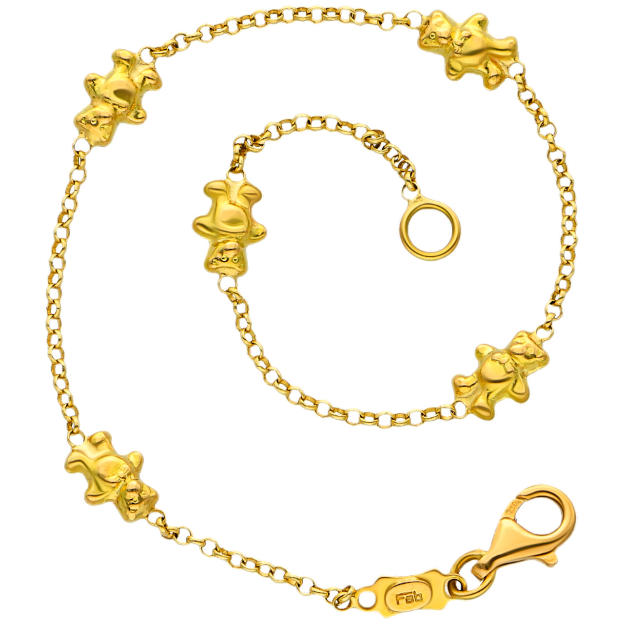 Bracciale bimbo con orsetti in oro giallo_2