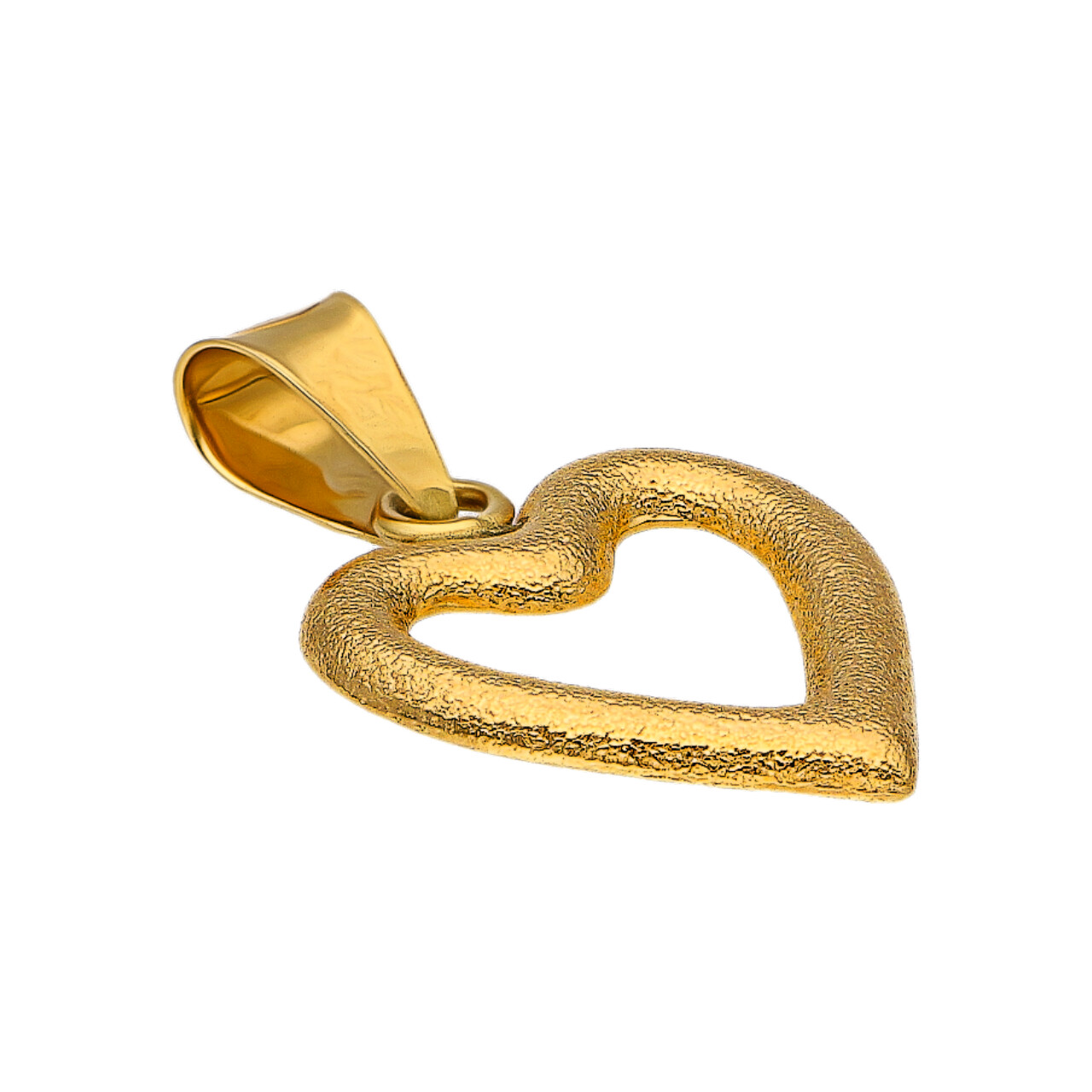 Ciondolo cuore satinato oro giallo_2