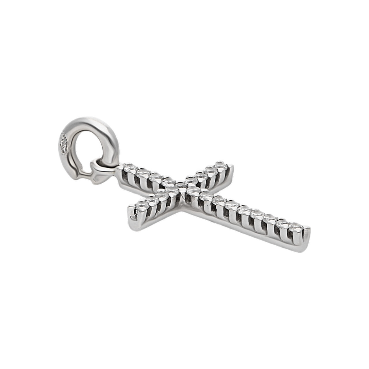 Croce in oro bianco con zirconi_2