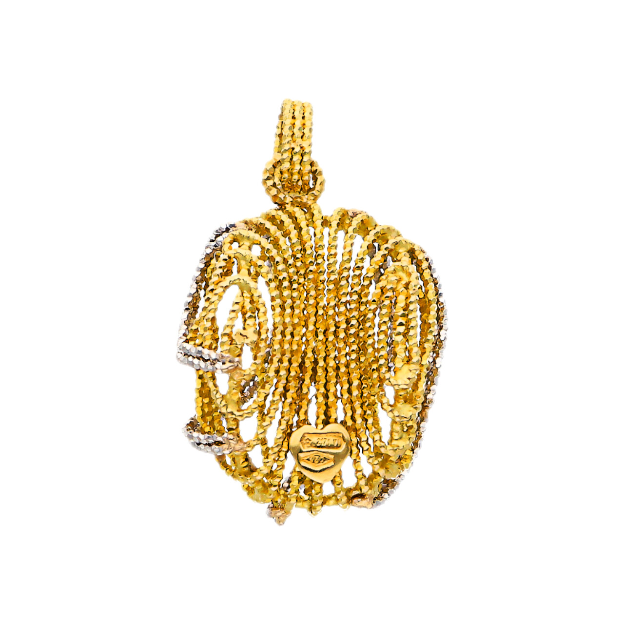 Ciondolo a fili intrecciati in oro giallo e bianco_4