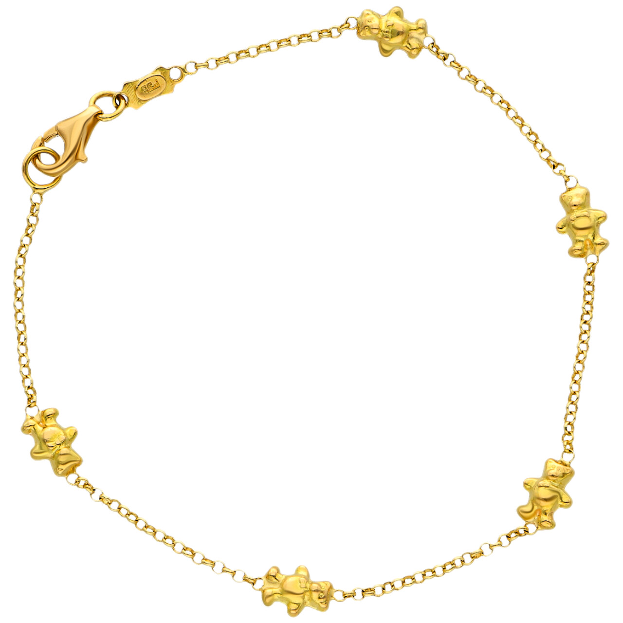 Bracciale bimbo con orsetti in oro giallo_1