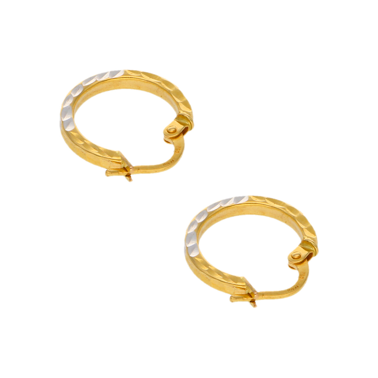 Orecchini cerchietto in oro giallo e bianco_3