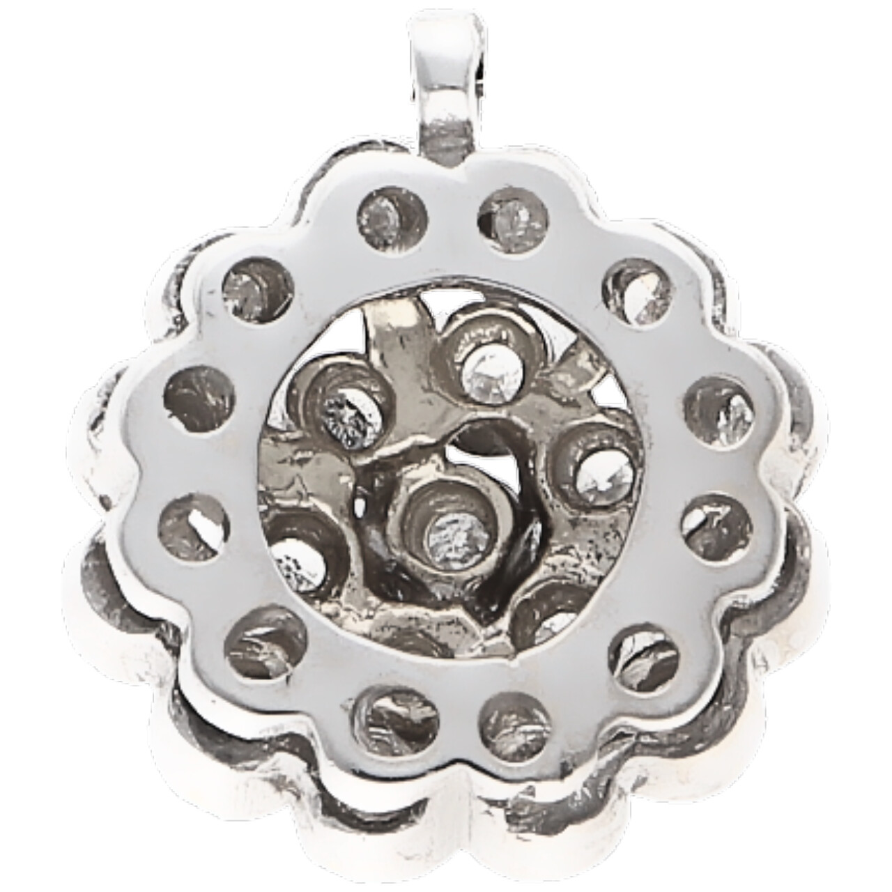 Collana oro bianco con ciondolo fiore di diamanti_4