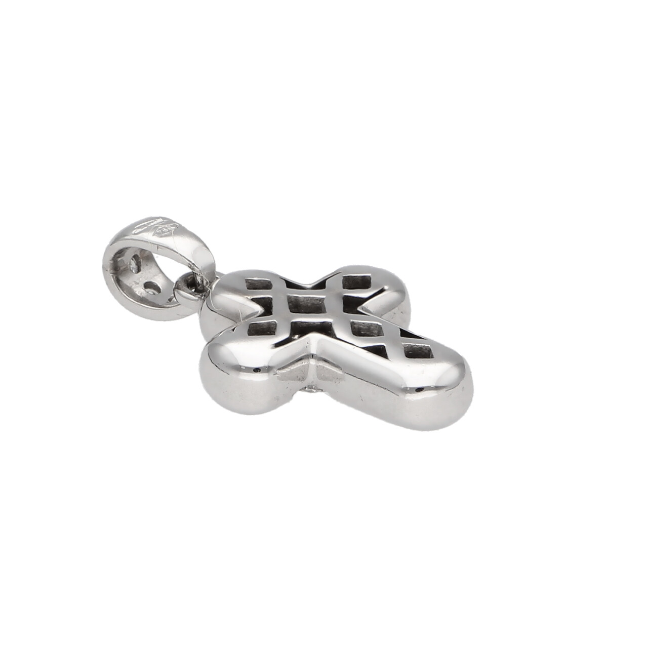 Croce oro bianco con diamanti 0,14 ct._4