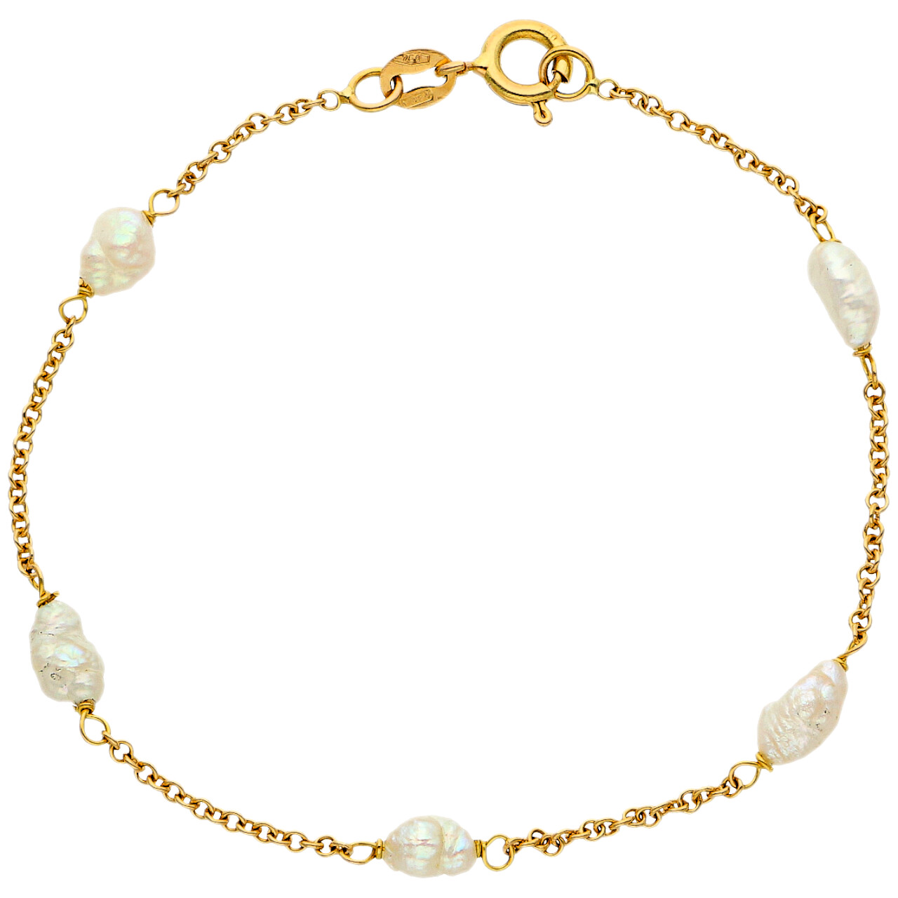 Bracciale oro giallo con perle grezze_1