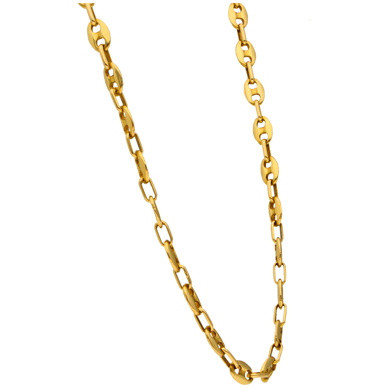 Collana oro giallo maglia chicco di caffè_4