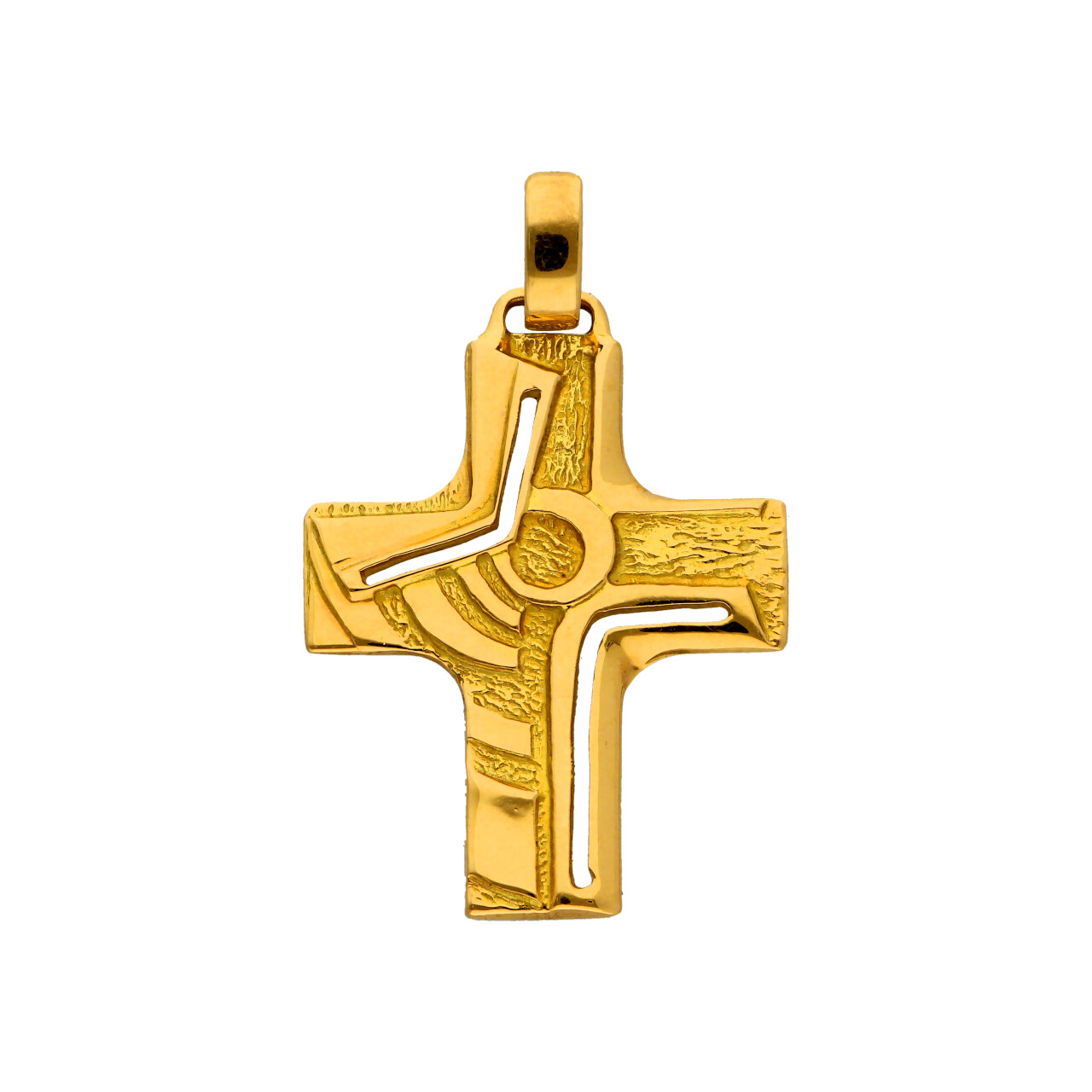 Ciondolo croce lavorata oro giallo_1