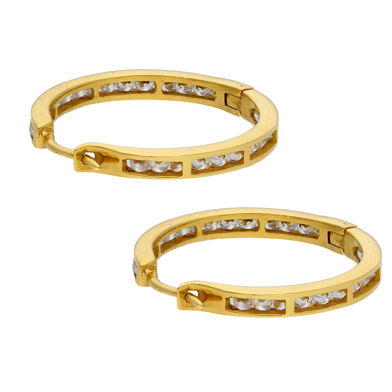 Orecchini cerchio oro giallo con zirconi_2