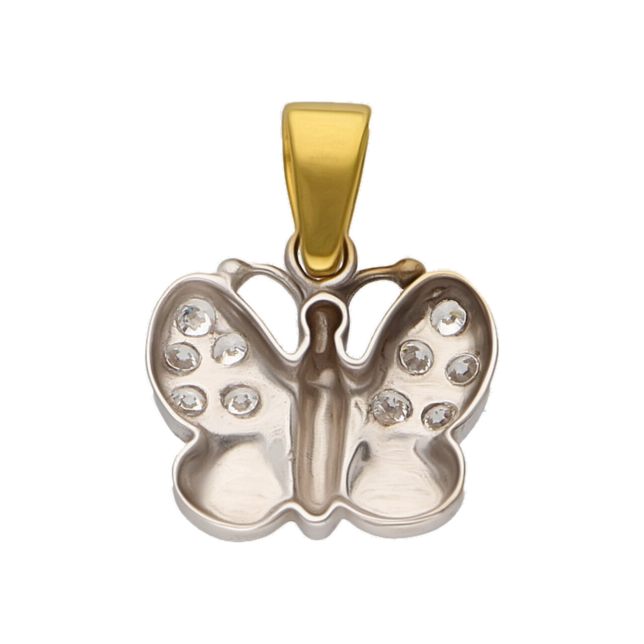 Ciondolo farfalla due ori con zirconi_3