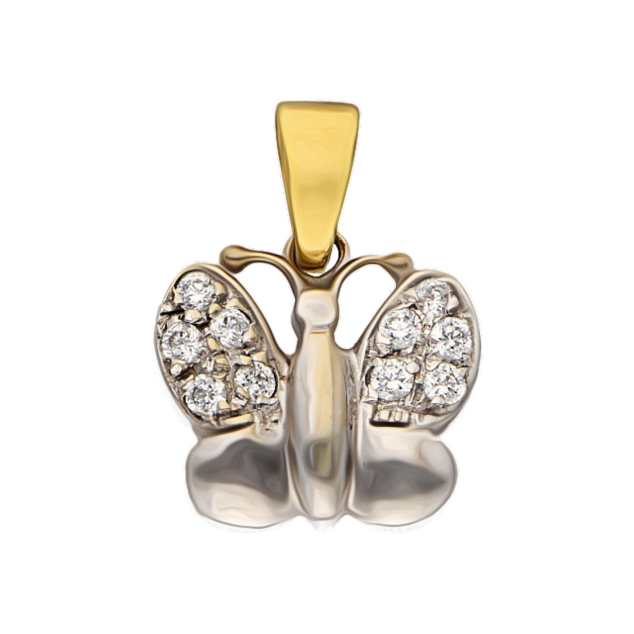 Ciondolo farfalla due ori con zirconi_1