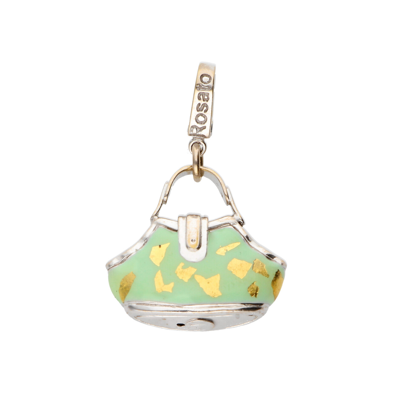 Ciondolo Rosato oro bianco borsetta