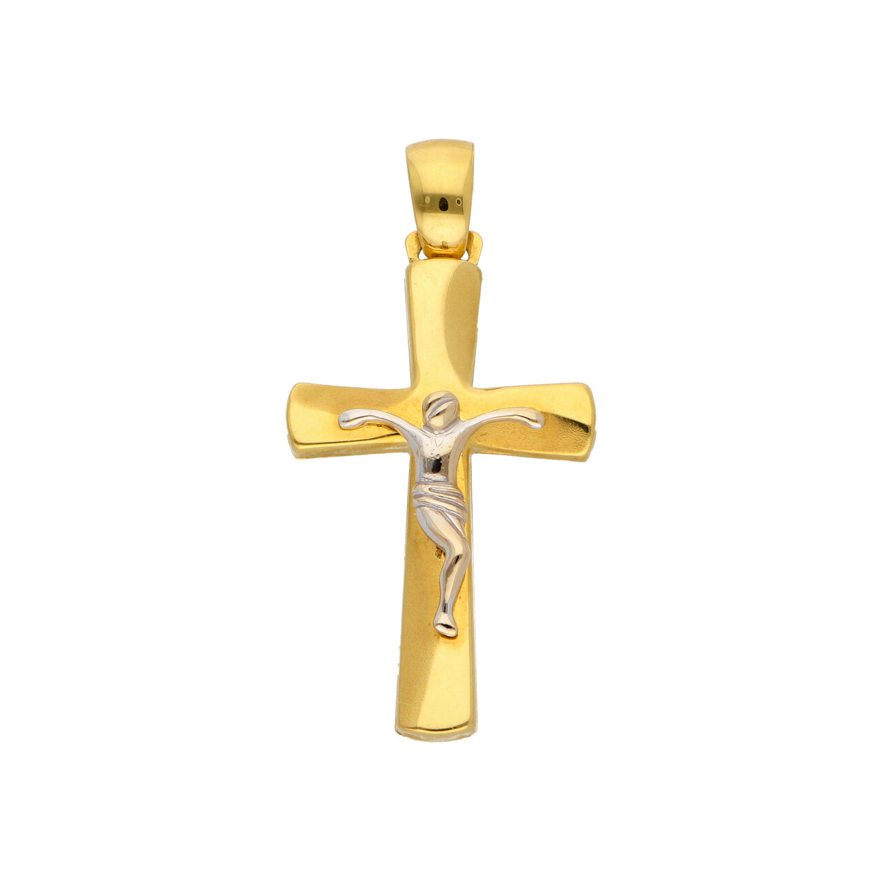 Croce con cristo oro giallo e bianco_1