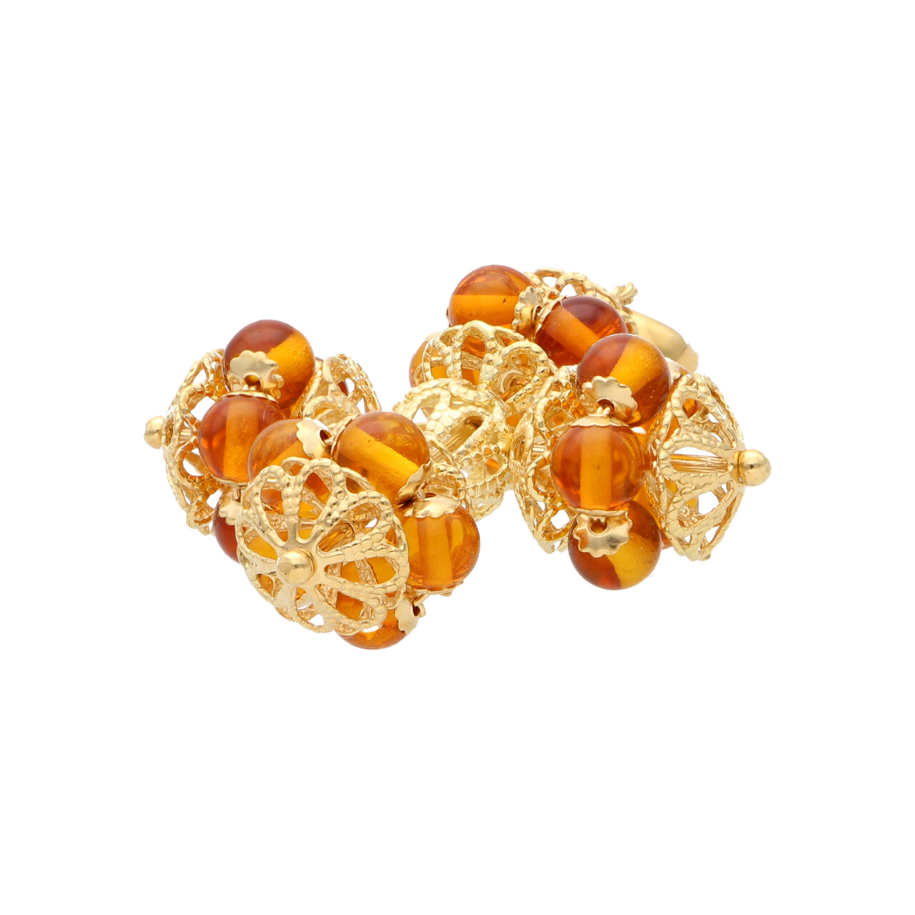 Ciondolo oro giallo artigianale con ambra_4