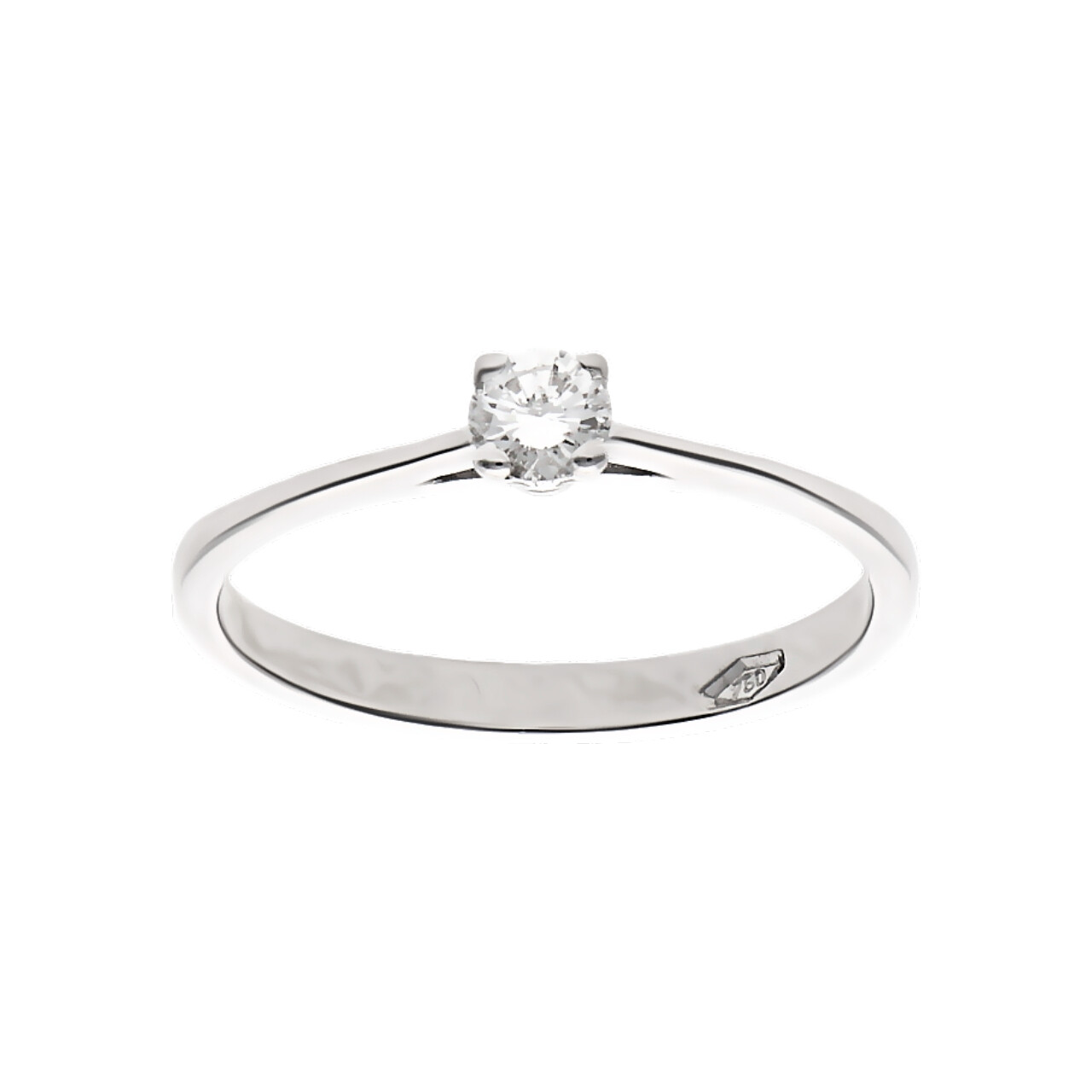 Weißgold-Solitär-Ring mit Diamant