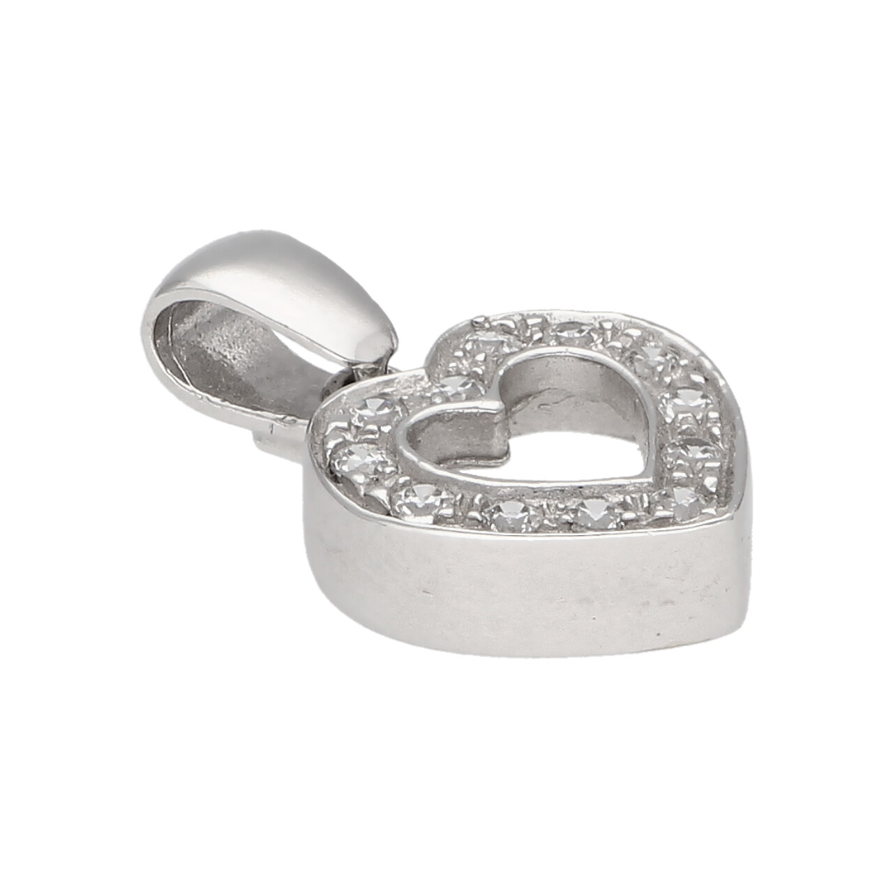 Ciondolo cuore in oro bianco con zirconi_2