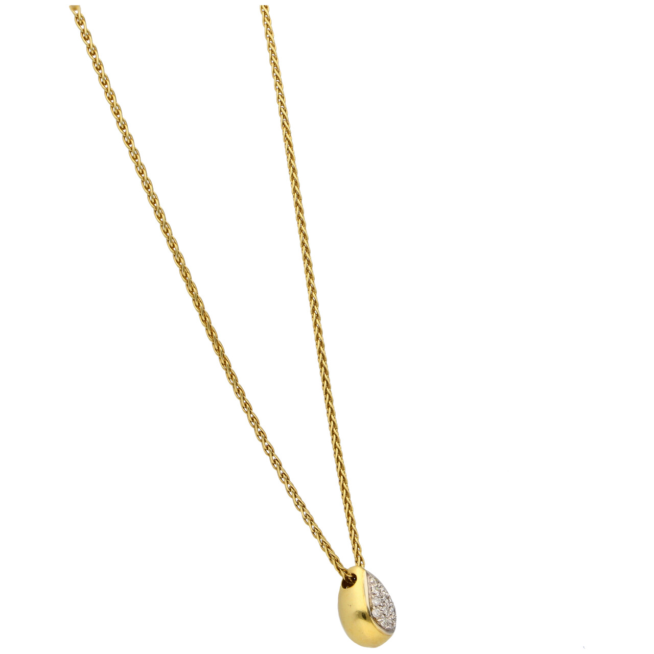 Collana oro giallo con goccia di diamanti_4