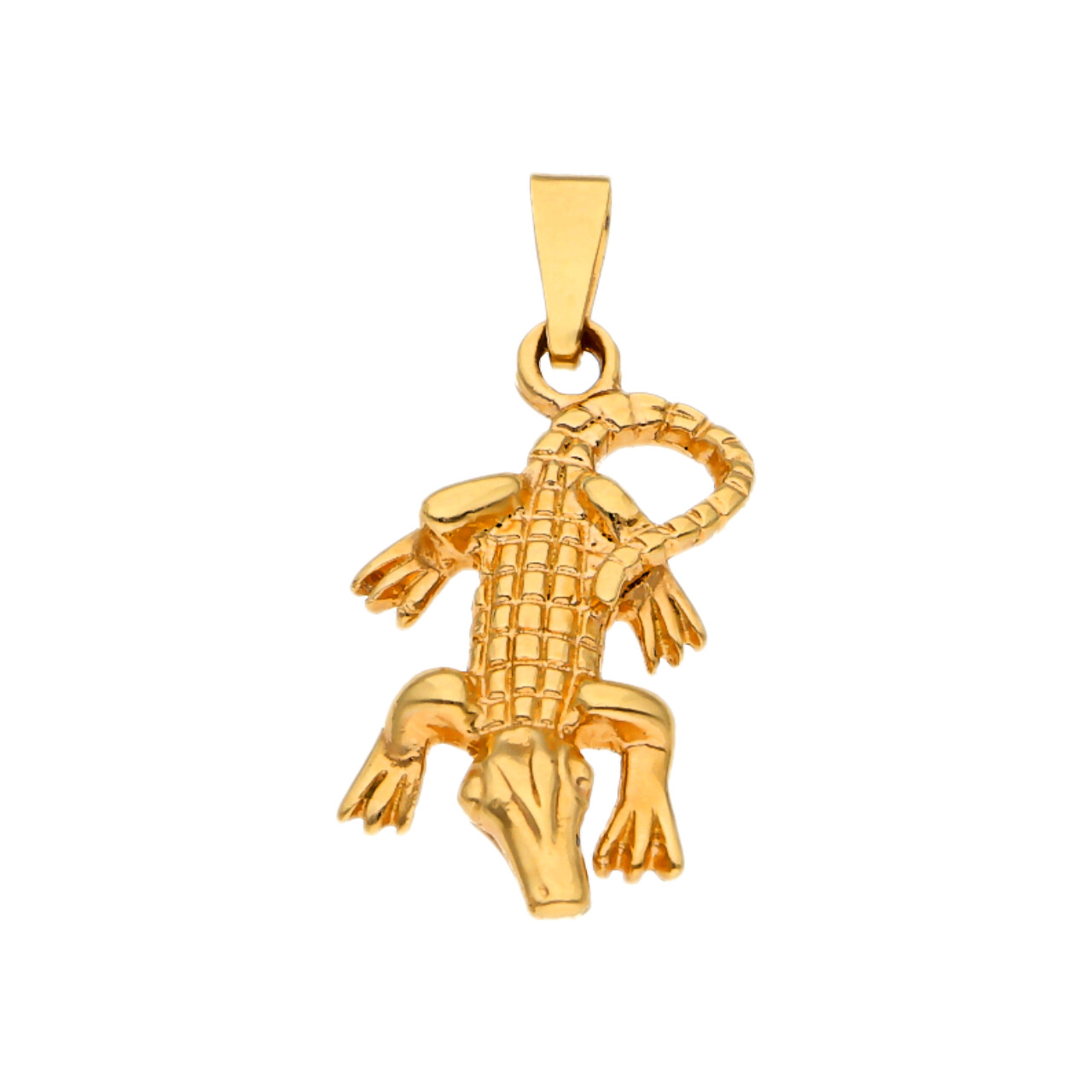 Ciondolo coccodrillo oro giallo_1
