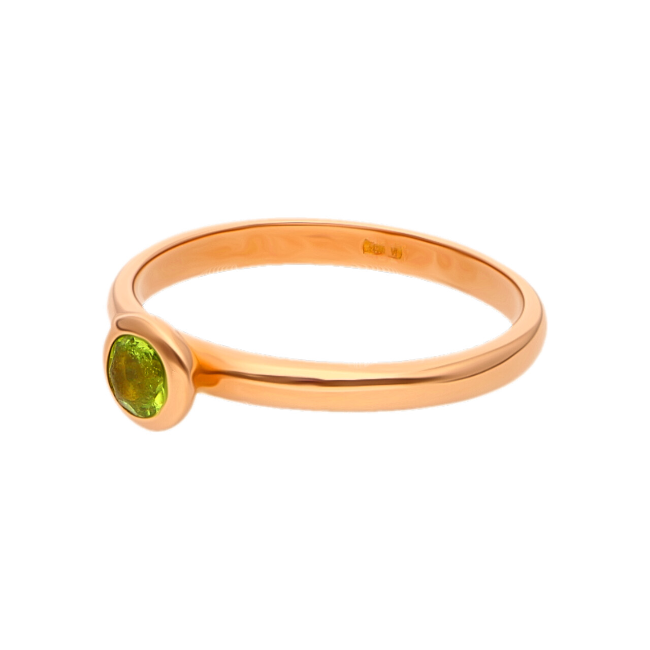 Anello in oro rosa con pietra verde_2