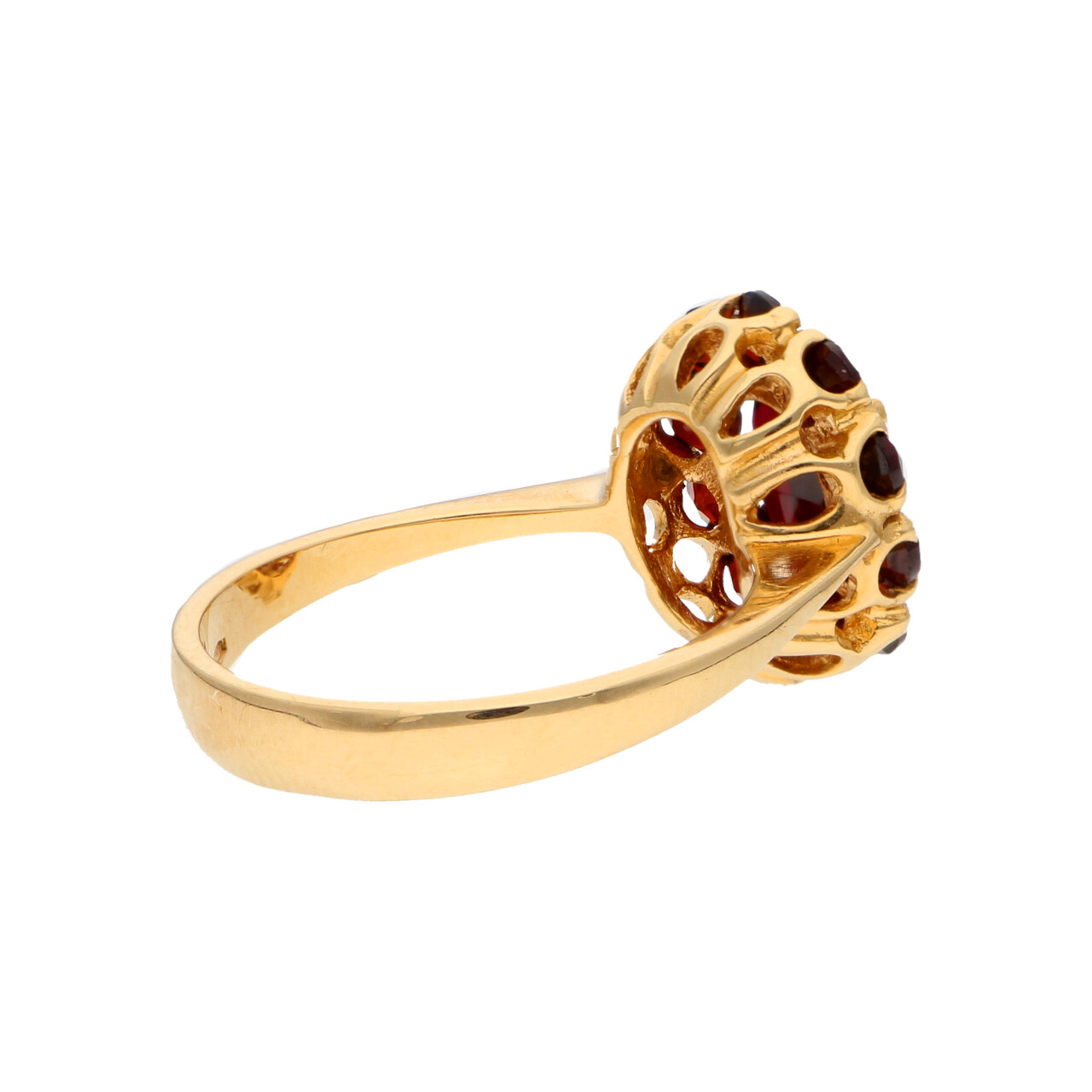 Anello in oro giallo con granati_4