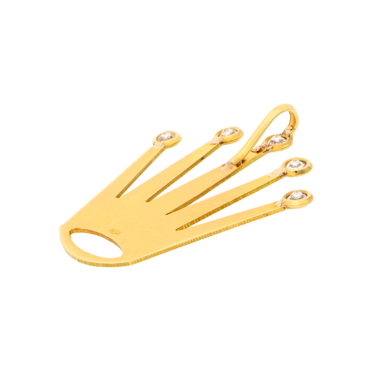 Ciondolo corona oro giallo con zirconi_3