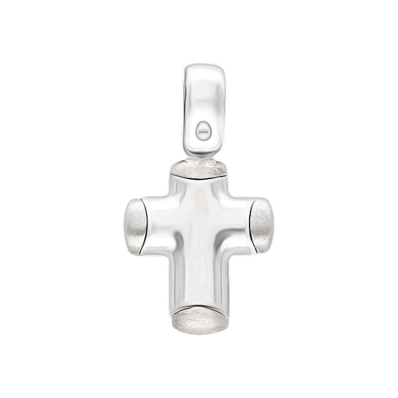 Croce oro bianco semisatinata_1