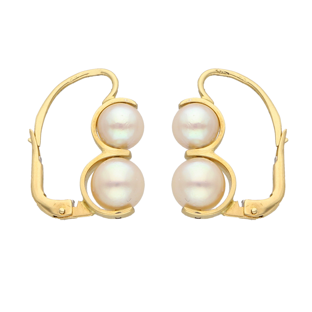 Orecchini monachella oro giallo con perle_2