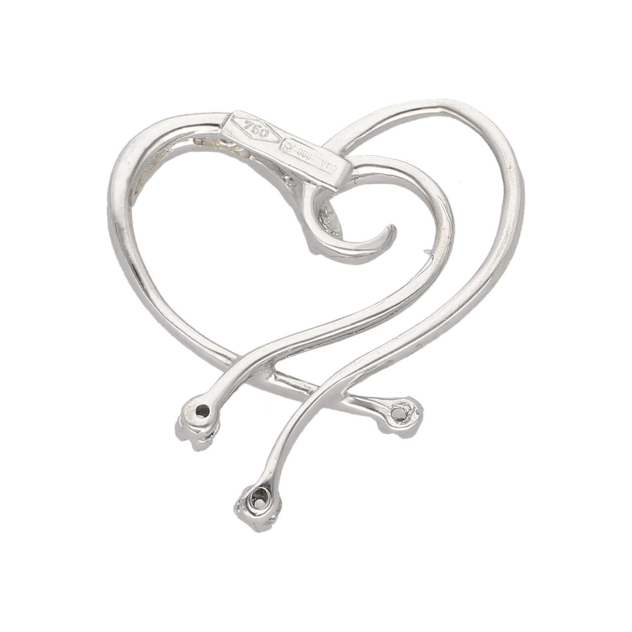 Ciondolo cuore in oro bianco stilizzato con zirconi_4