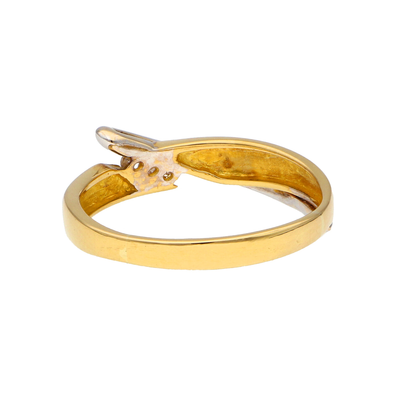 Anello oro due ori con tre diamantini_3