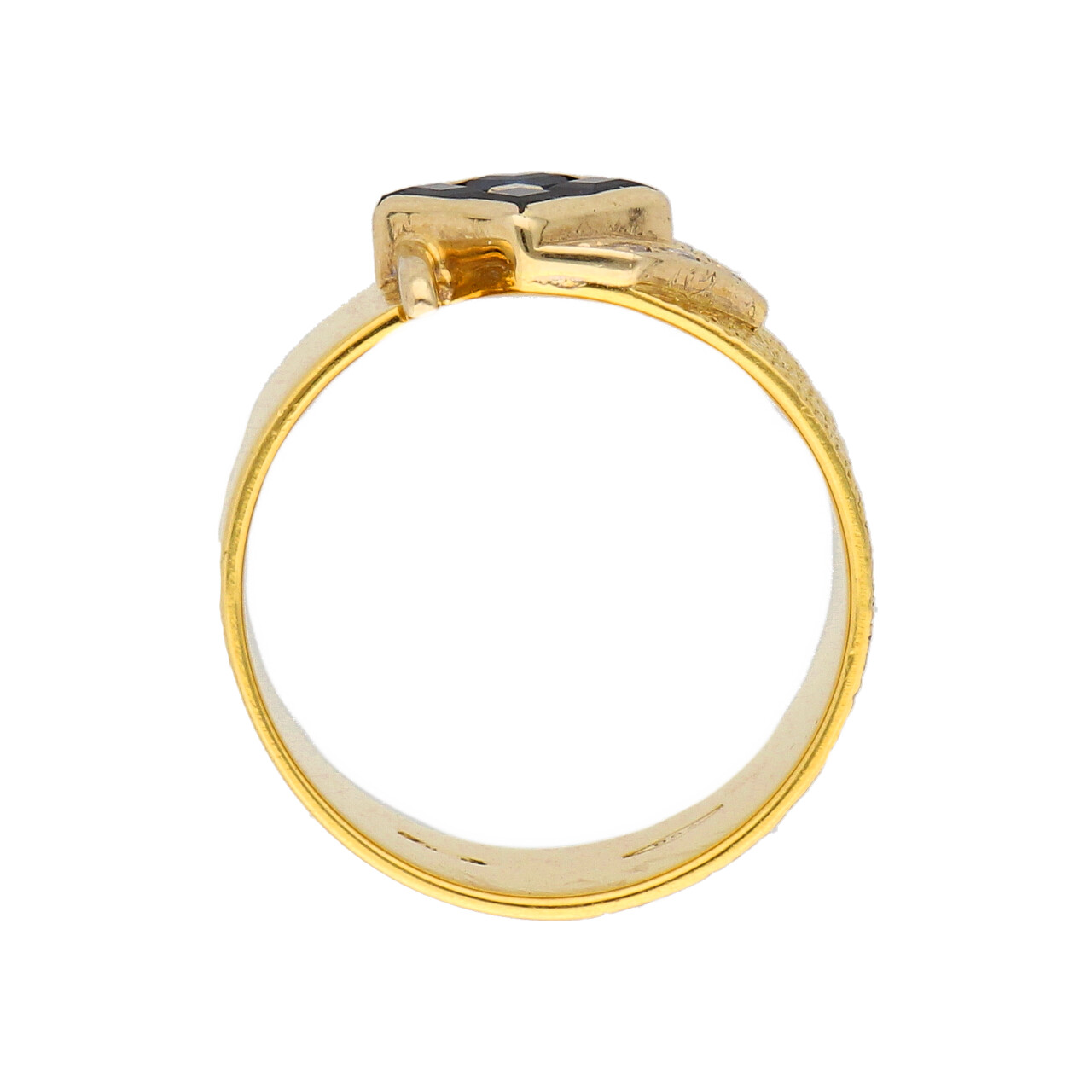 Anello fascia oro giallo con zaffiri e diamantini_3