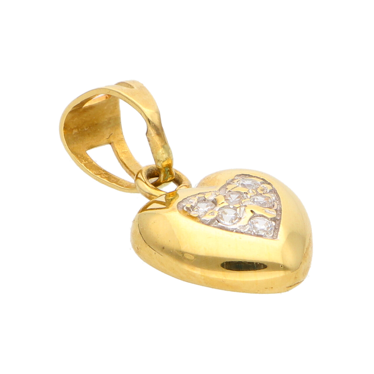 Ciondolo cuore oro giallo con zirconi_2