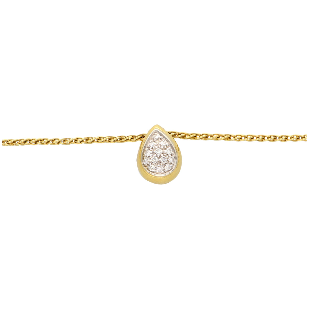 Collana oro giallo con goccia di diamanti_2