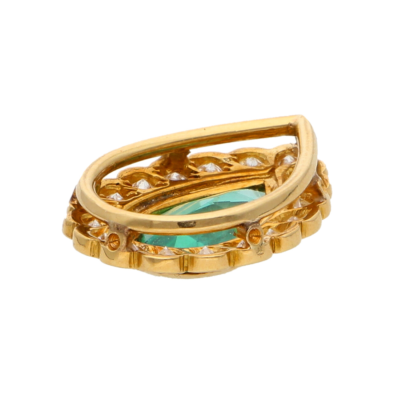 Ciondolo goccia oro giallo con tormalina e diamanti_4