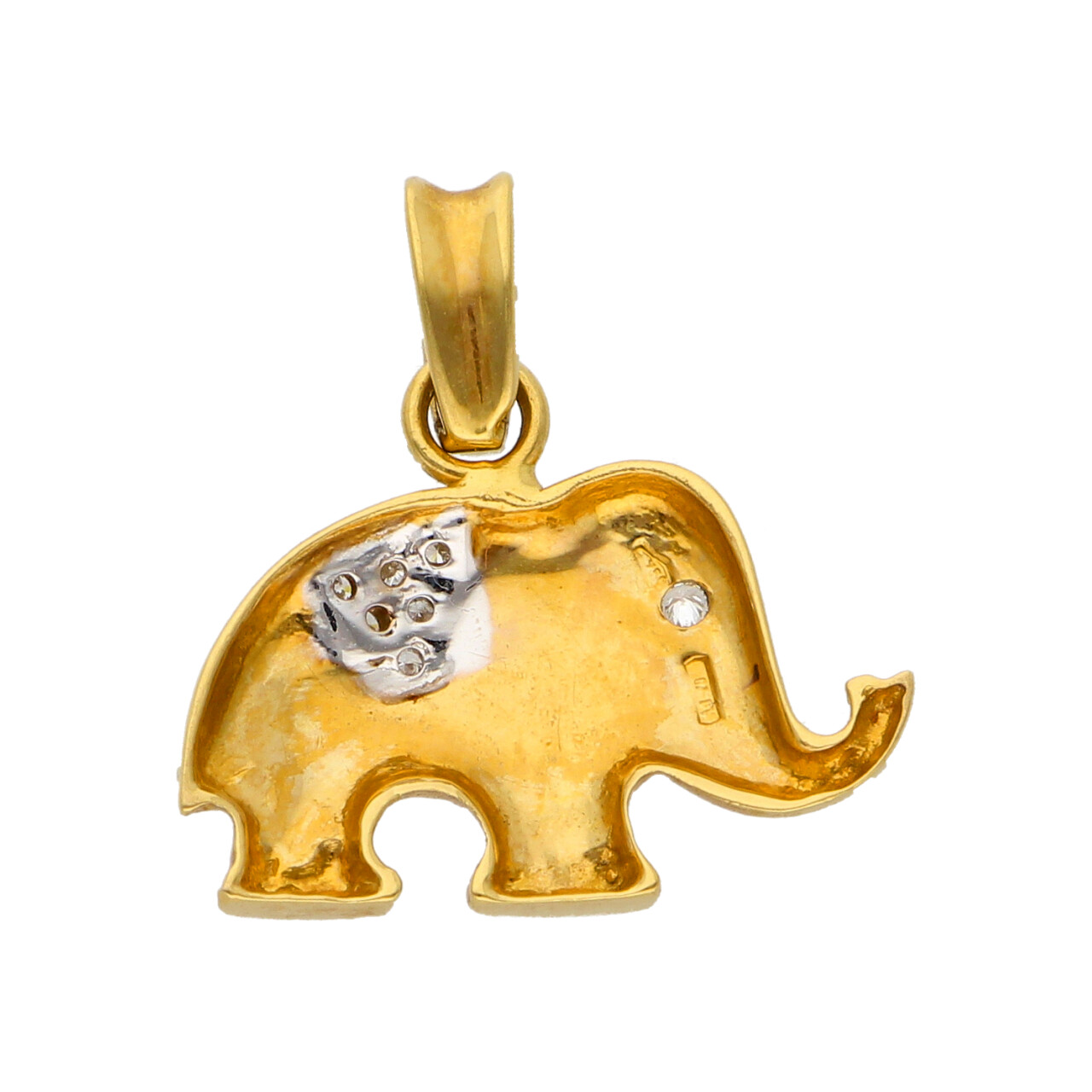 Ciondolo elefantino oro giallo con diamanti_3