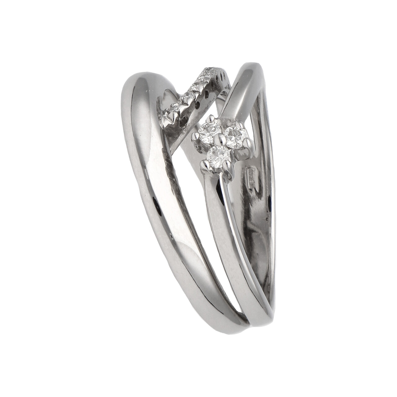 Anello fantasia oro bianco con diamanti_2