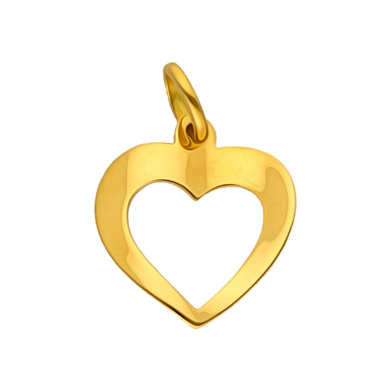 Ciondolo a cuore moderno in oro giallo