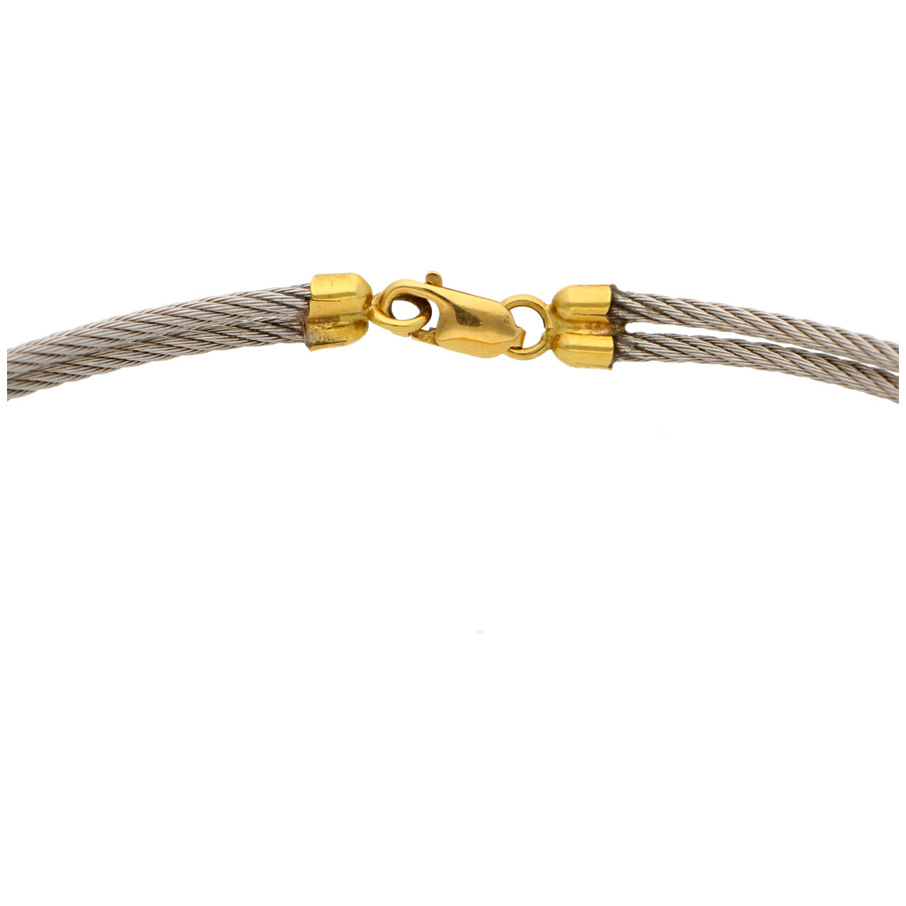 Bracciale rigido oro giallo e acciaio_3