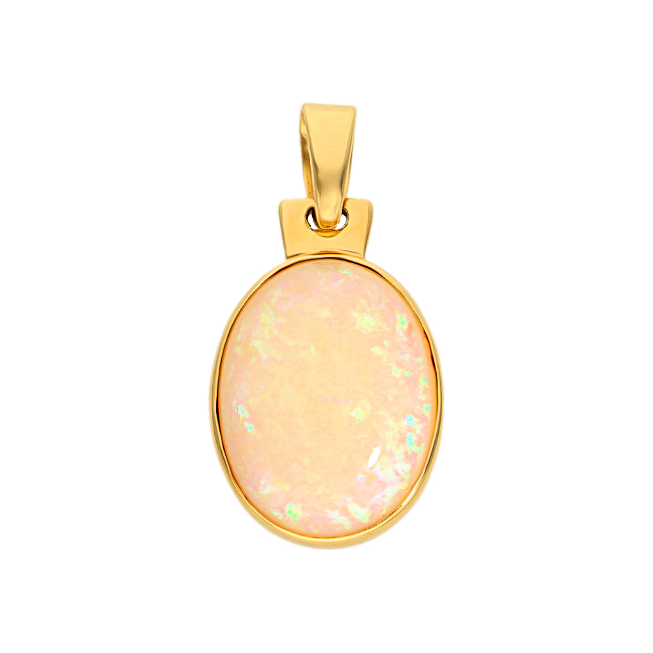 Ciondolo oro giallo con opale bianco_1