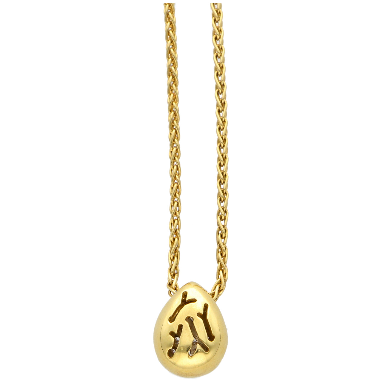 Collana oro giallo con goccia di diamanti_3