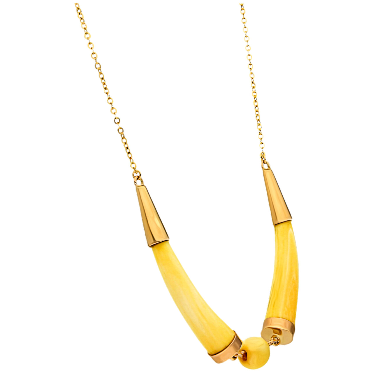 Collana oro giallo con inserti in avorio_2