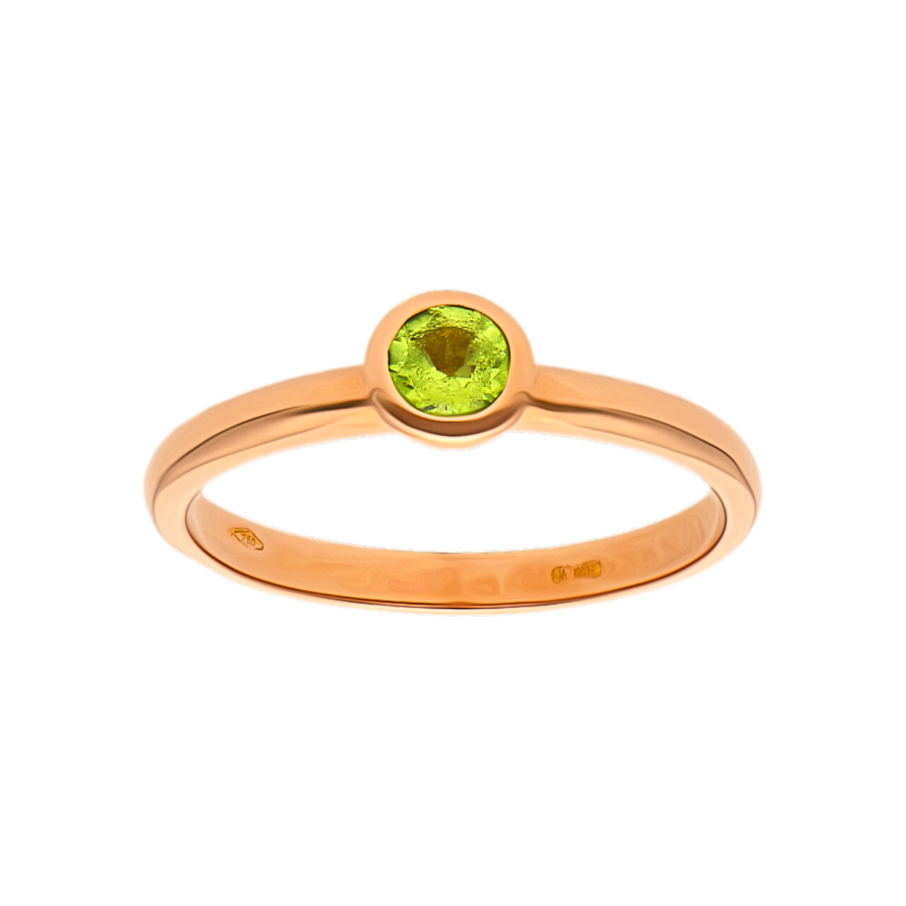 Anello in oro rosa con pietra verde_1