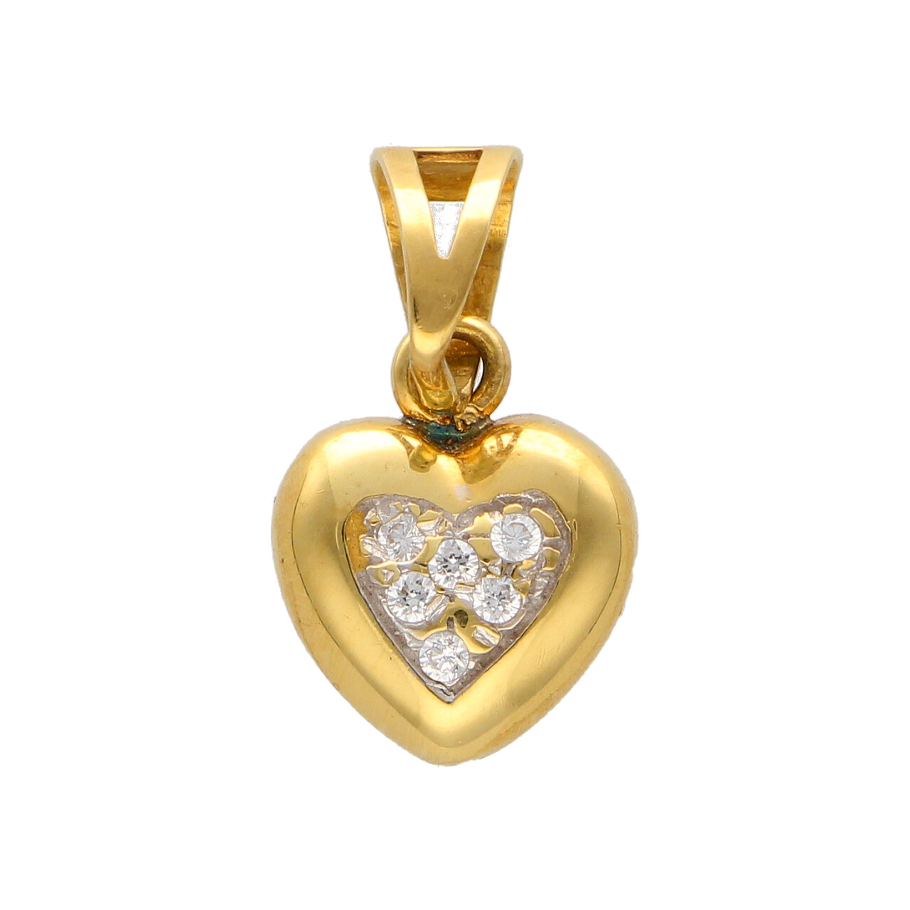 Ciondolo cuore oro giallo con zirconi_1