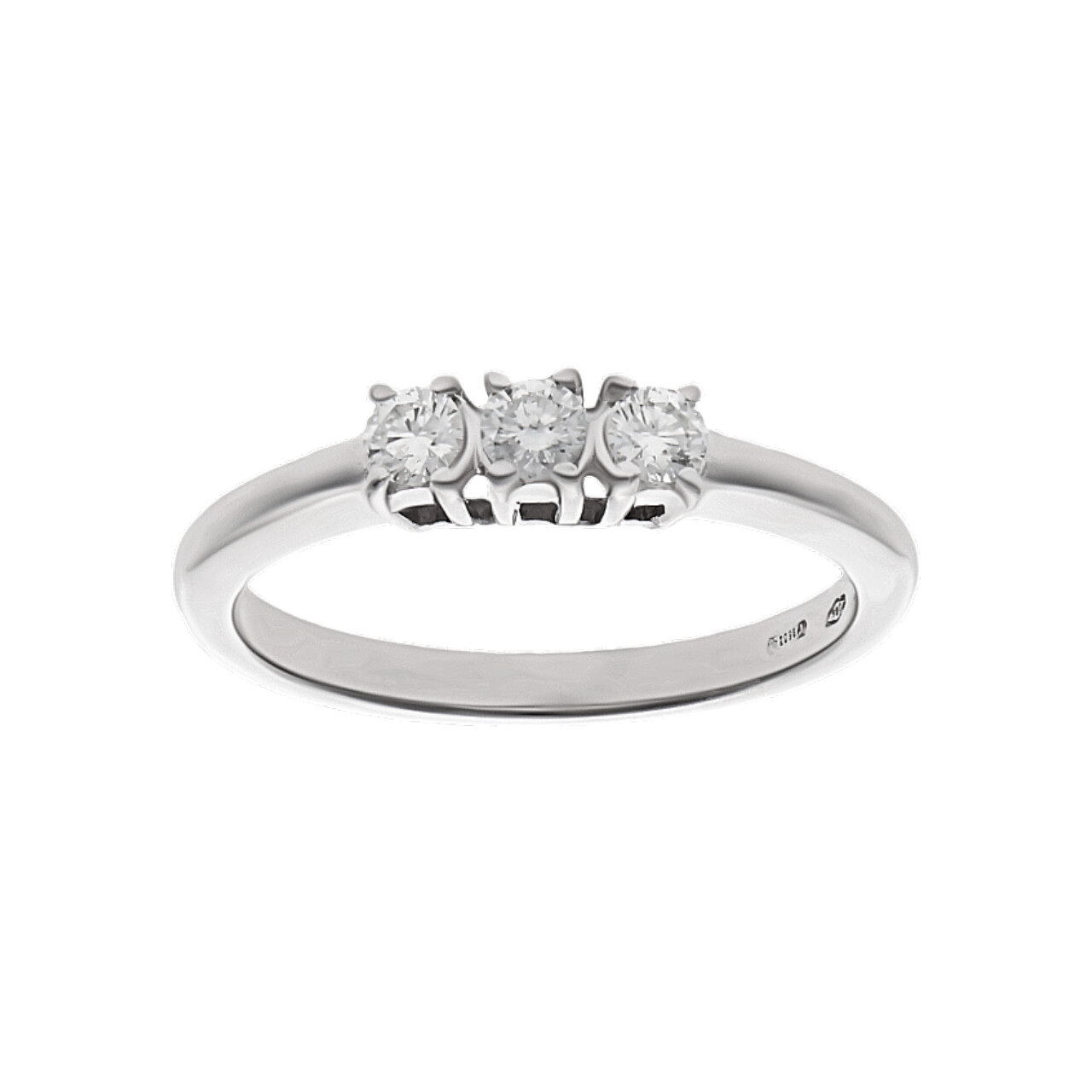 Anello trilogy in oro bianco con diamanti 0,24 ct_1