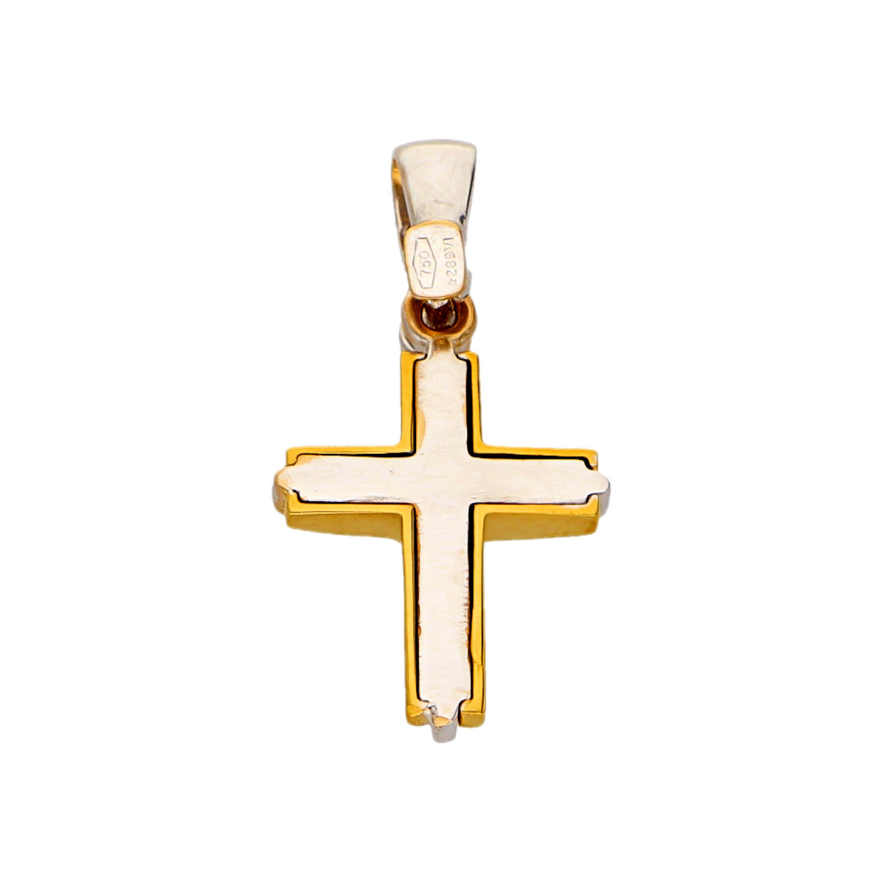 Croce oro giallo e bianco moderna_3