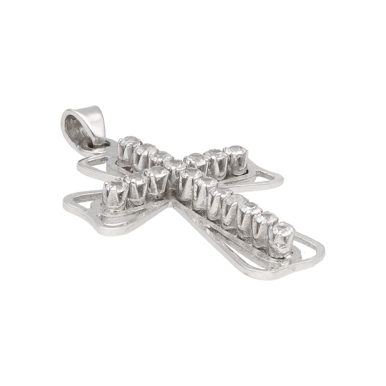 Croce in oro bianco con zirconi_2